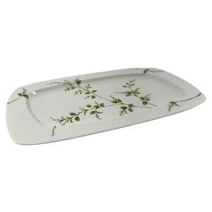 PartyLite Herbal‎ Spring Green Foliage Ceramic Serving Platter Tray EUC